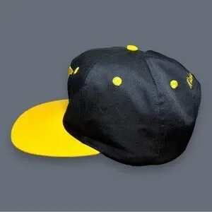 Walt Disney World Mickey Mouse Hat Cap Adjustable Black & Yellow MINT Snapback‎