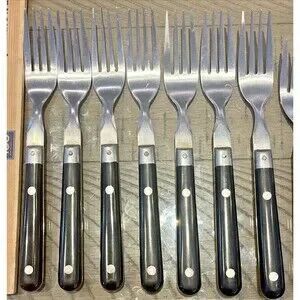 Washington Forge Mardi Gras Black Stainless Flatwar Silverware Knife Fork MCM WF