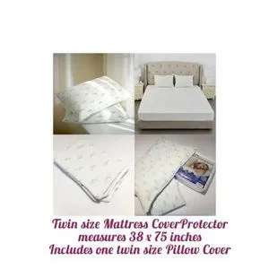 Waterproof Mattress Protector And Pillowcase Breathable Bamboo Jacquard Set Twin