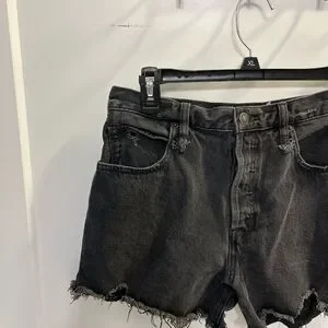 We The Free High Rise Distressed Black Jean Shorts