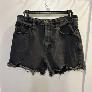 We The Free High Rise Distressed Black Jean Shorts