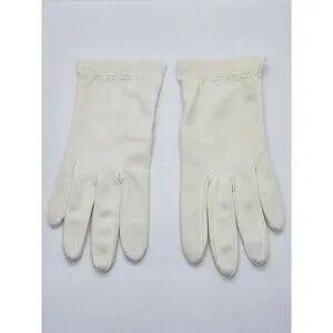 WEAR RIGHT Vintage Beige 100% Nylon Gloves Germany Size 7.5