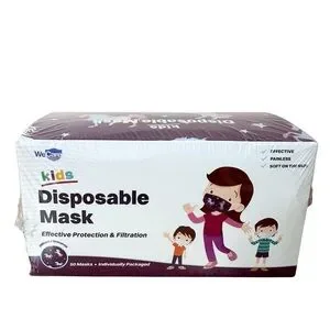 WeCare Kids Disposable Face Masks Individually Wrapped Unicorn Print Box Of 50