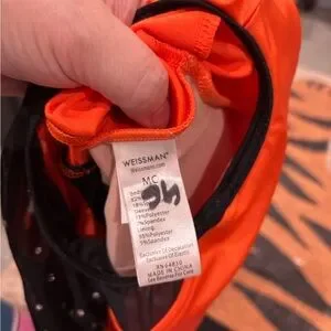 Weissman Vibrant Orange And Black Hip Hop Dancewear
