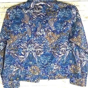 Westbound Vintage Blue Tapestry Jacket Sz PS