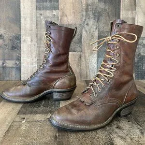 Whites Hathorn Vintage Logger Packer Plain Toe Work Boots Mens 8.5 EE