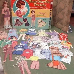 WHITMAN MAGIC STAY ON DRESSES 1960'S & Whitman 1965 Mattel's BABY FIRST STEP