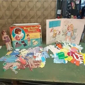 WHITMAN MAGIC STAY ON DRESSES 1960'S & Whitman 1965 Mattel's BABY FIRST STEP