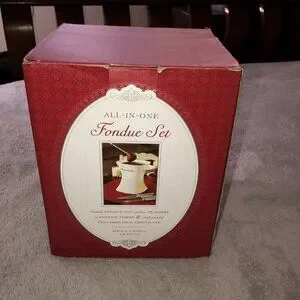 WILLIAM SONOMA Ivory Ceramic All-in-one Fondue Set