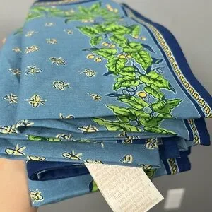 Williams - Sonoma Blue And Green Floral Cotton Dinner Napkin Set Of 4
