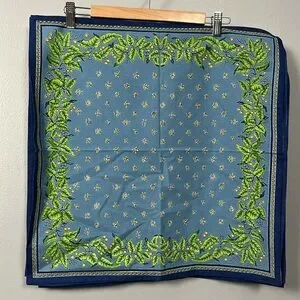 Williams - Sonoma Blue And Green Floral Cotton Dinner Napkin Set Of 4