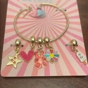 Willow & Ruby Kids Charm Bracelet Set Gold Charm Jewelry New