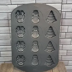 Wilton Holiday Themed Cookie Halloween and Christmas Pan Set Of 2