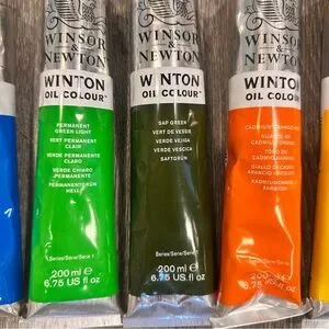 Winsor & Newton Winton Oil Paint Set Of 8 Large Paint Tubes. New