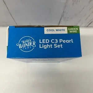 Winter Wonder Lane 60 LED Cool White C3 Pearl Lights Green Wire Indoor/Outdoor