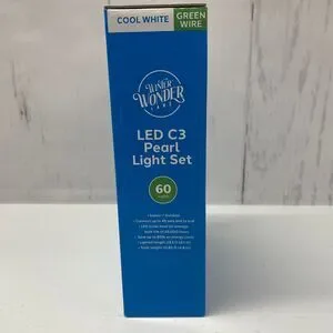 Winter Wonder Lane 60 LED Cool White C3 Pearl Lights Green Wire Indoor/Outdoor