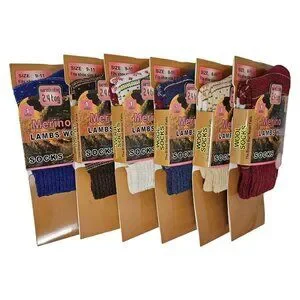 Women Merino Lamb Wool Socks Warm Winter Casual Holiday Print 3-Pack NEW