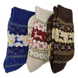 Women Merino Lamb Wool Socks Warm Winter Casual Holiday Print 3-Pack NEW