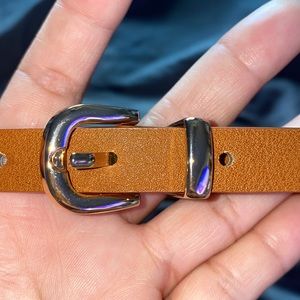 Women’s Basic Chestnut Brown Thin Belt - Small (89cm)