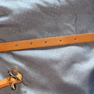 Women’s Basic Chestnut Brown Thin Belt - Small (89cm)