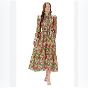 Women's Dresses Maxi Floral Print Dress Women's Dress Long Sleeve Summer Dress