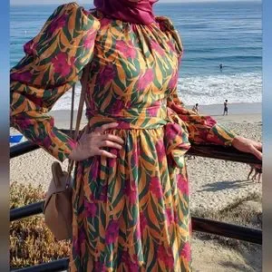 Women's Dresses Maxi Floral Print Dress Women's Dress Long Sleeve Summer Dress