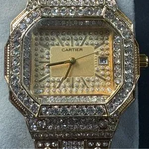 Women’s Fashion Stainless Steel Gold Rhinestone Watch