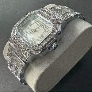 Women’s Fashion Stainless Steel Rhinestone Silver Watch