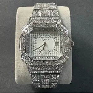 Women’s Fashion Stainless Steel Rhinestone Silver Watch