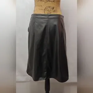 Women's Faux Leather Midi Skirt Sz L