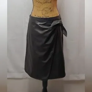 Women's Faux Leather Midi Skirt Sz L