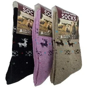 Women's Lamb Wool Socks Thermal Warm Winter Boot Crew Sock 3 Pairs NEW