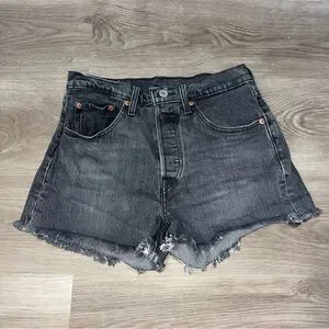 Women's Levi's 501 Charcoal Black Denim Cutoff Shorts