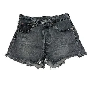 Women's Levi's 501 Charcoal Black Denim Cutoff Shorts