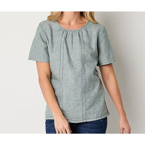 Women's Liz Claiborne Top Size M Green