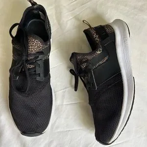 Women's New Balance Black and Leopard Print Athletic Shoes10