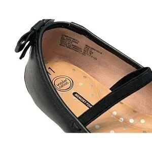 Wonder Nation Black Ballet Flat Dress Shoes With Bows Toddler Girl Size 11