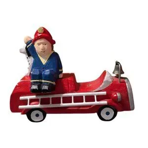 Wooden Firetruck Parade Set with Characters & Animals Montessori