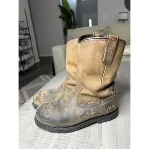 Worx By Red Wing Men’s Size 8M Work Boots Steel Toe Pull On Brown Leather 5700