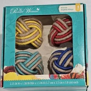 Woven Napkin Rings Set Of 8 / 2 Boxes Pioneer Woman New L
