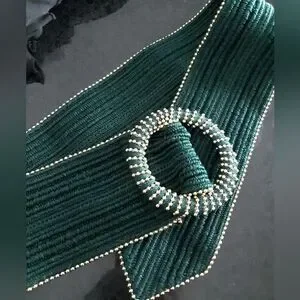 Woven Wide Bead Trim Belt