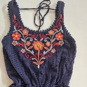 Xhilaration Whimsy Goth Embroidered One Piece