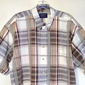 XL Men's Pendleton Multicolor Plaid Button Down Shirt Breathable Cotton Comfort