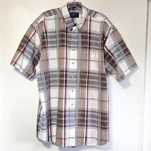 XL Men's Pendleton Multicolor Plaid Button Down Shirt Breathable Cotton Comfort
