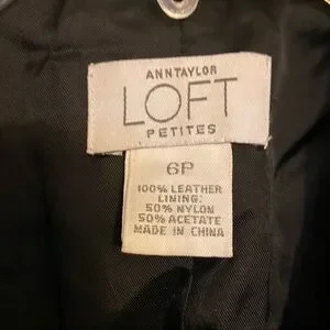 Y2K Ann Taylor Loft Suede Jacket Black Sz 6P