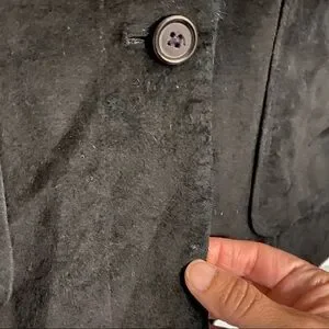 Y2K Ann Taylor Loft Suede Jacket Black Sz 6P