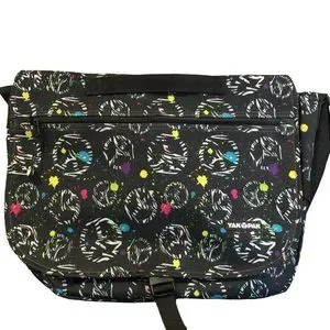 Yak Pak Crossbody Messenger Bag Peace Signs Multicolored Waterproof Canvas