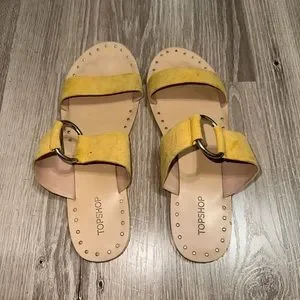 Yellow TopShop Medal Sandals - Size Women’s 39 / 8.5