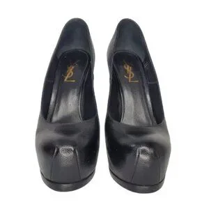 Yves Saint Laurent Tribtoo Pebbled Leather Platform Pumps