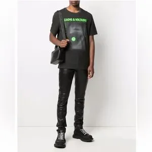 Zadig & Voltaire David black leather pants